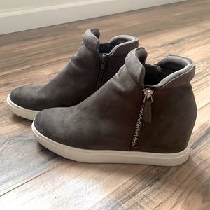 Madden girl suede wedged sneakers